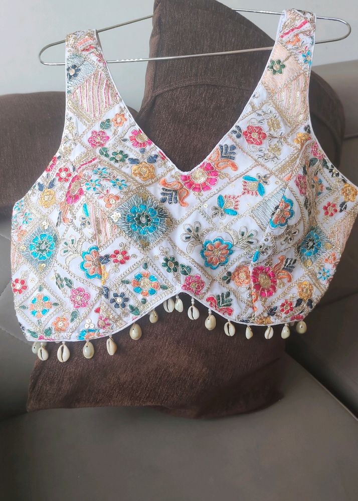 New Navratri Special White Blouse