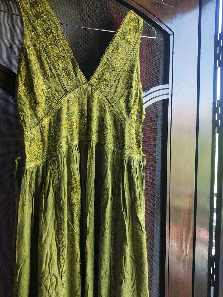 Bohemian Embroidered Dress Long