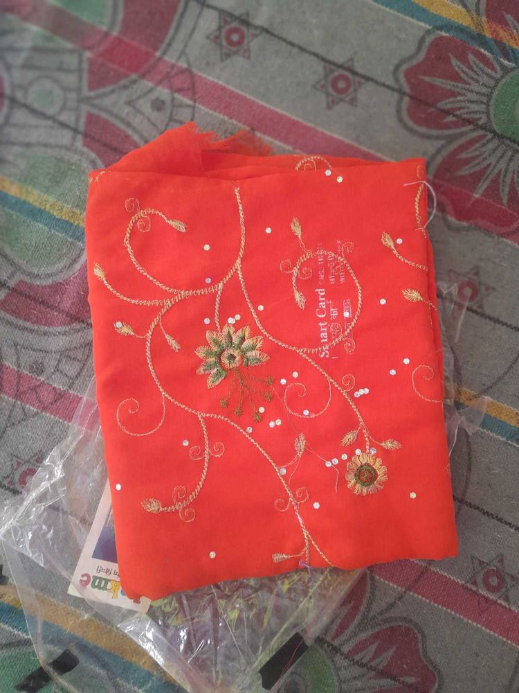 Embroidered Dress Material Saree