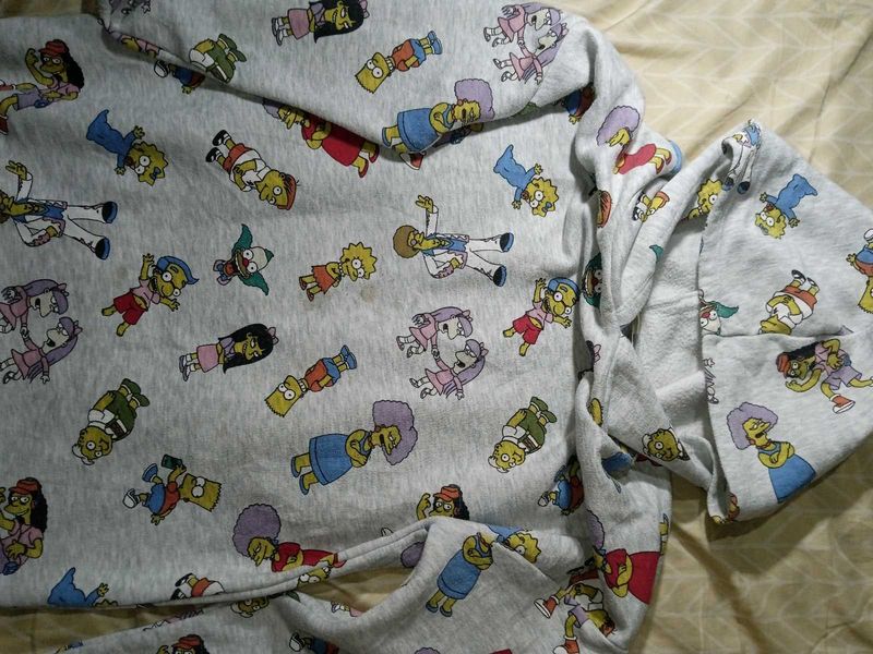 Simpsons Character Print long hoodie