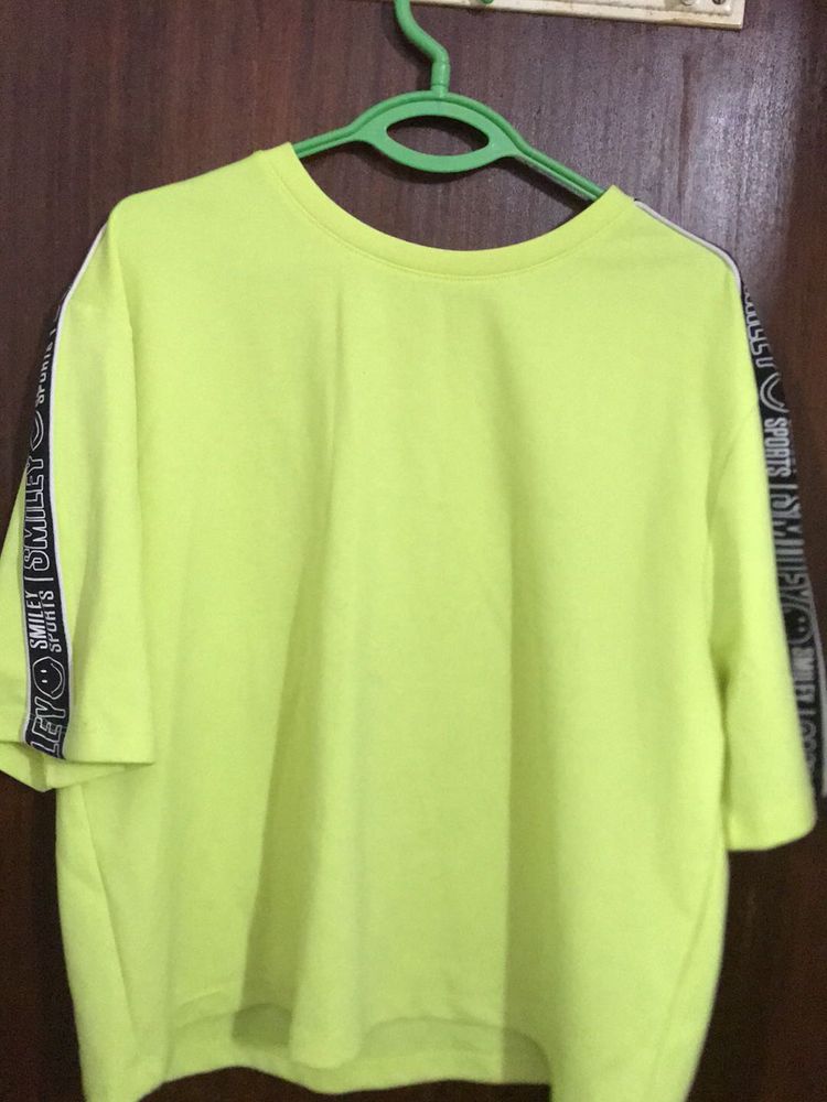 The Smiley Company Neon Green Sports Top