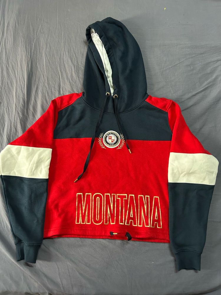 OCTAVE red cropped hoodie