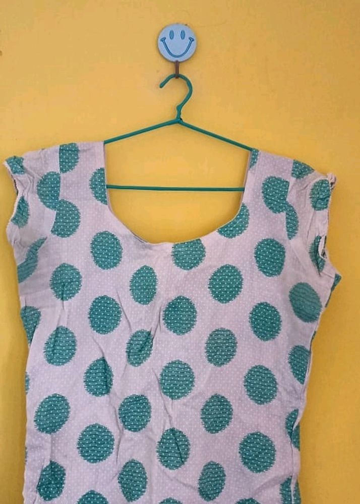 Pure Cotton Polka Dot Kurta