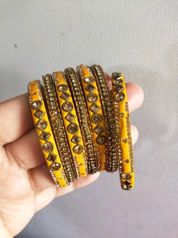 Golden Glitter Bangle Set