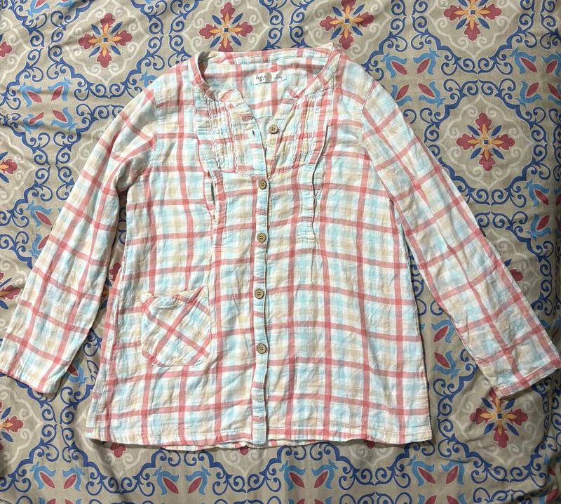 Plaid Button-Up Top