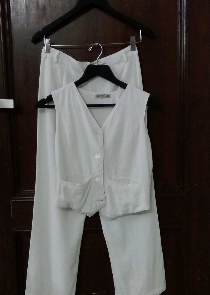 White Vest &amp; Pants Set