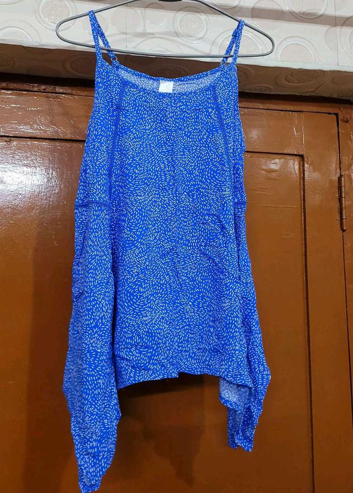 Blue Patterned Tank Top