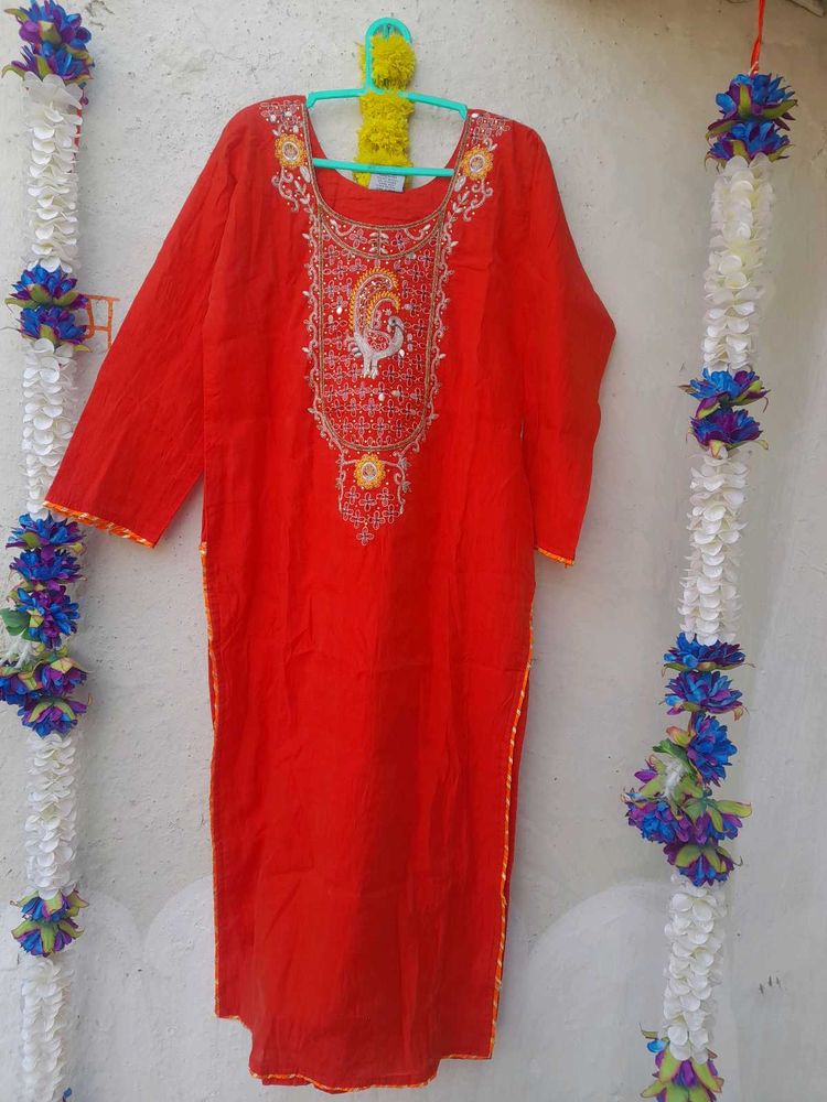 Kurti Red Orange  🧡❤️ Price Drop❤️‍🔥