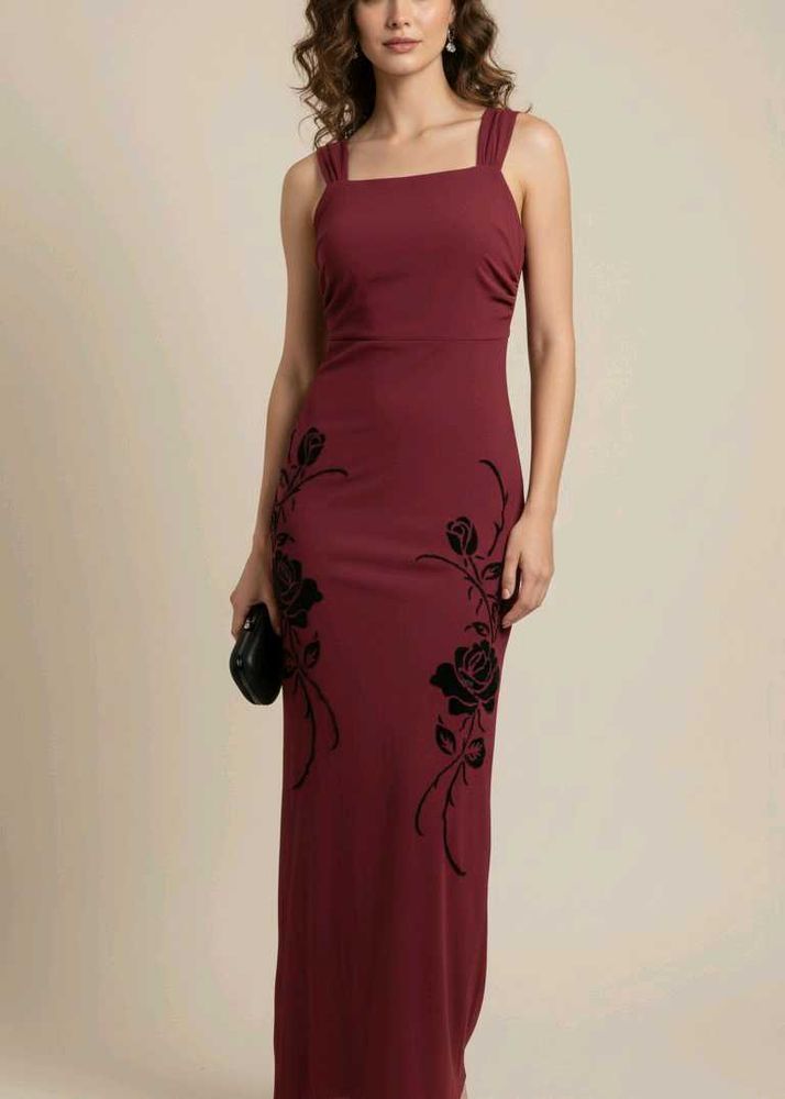 Elegant Maroon Maxi Dress