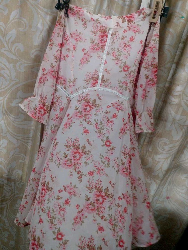 Floral Chiffon Midi Dress