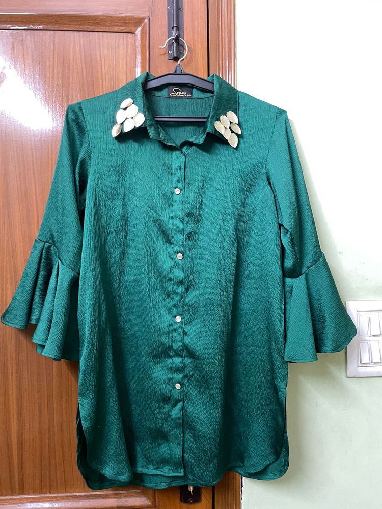 Satin Kurti Top