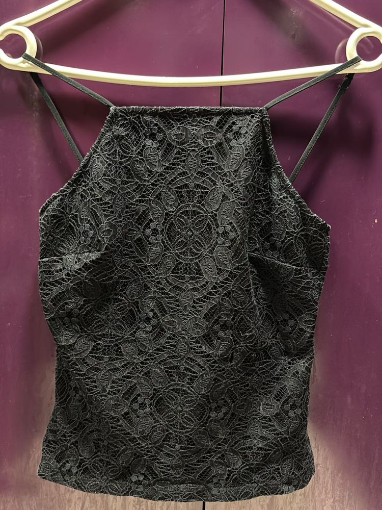Black Lace Cami Tank Forever Brand