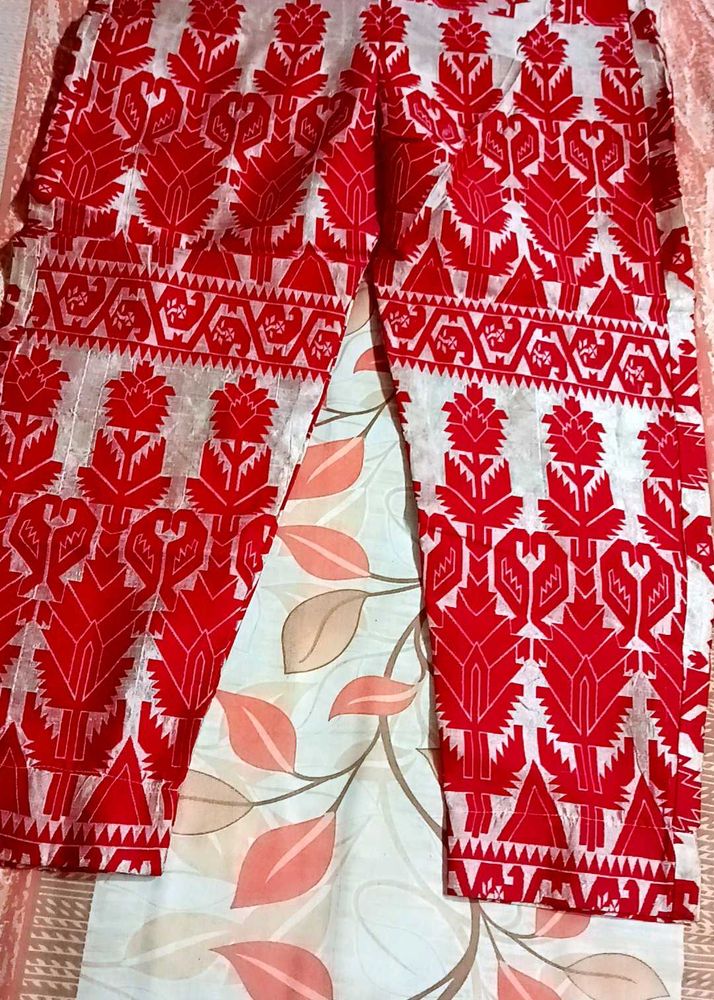 Silk Pants With Fulkari Design All Over