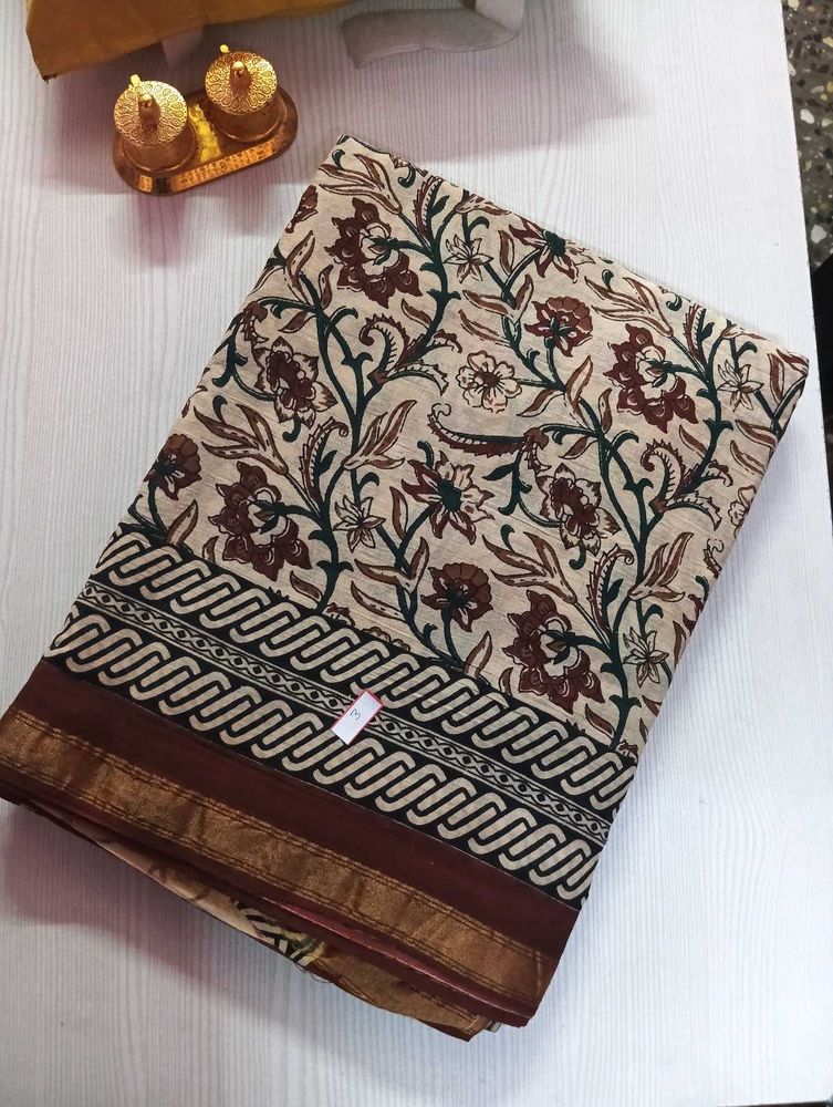 New Single Chanderi Cotton saree ,Running blouse