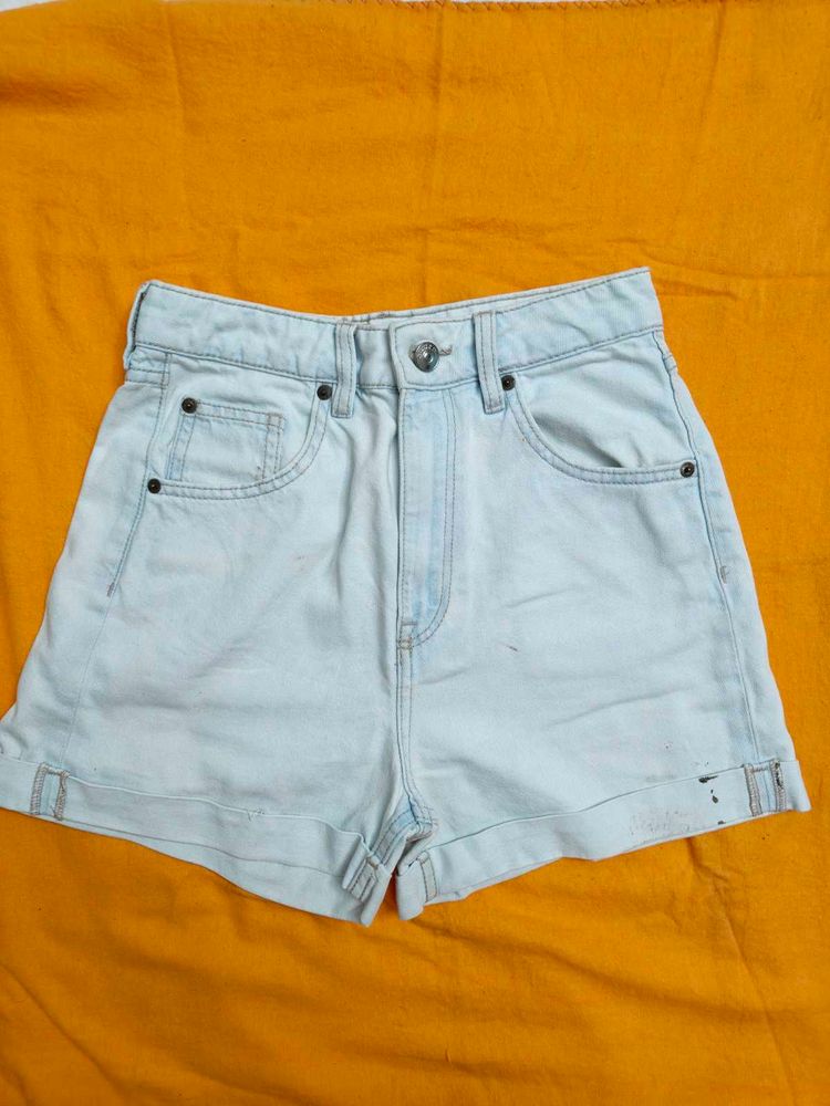 Light Wash High Waisted Denim Shorts