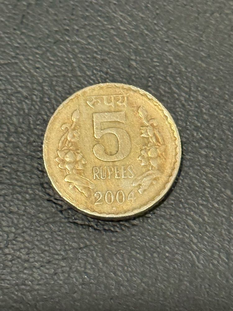 5rs Cu-ni 2004 Hyderabad Mint Rare