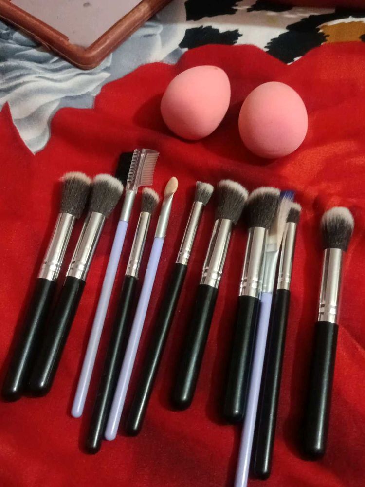 Makeup Brush Set+2 Beauty Blender