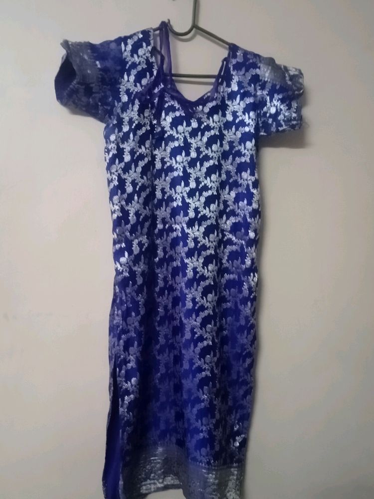 Banarasi Festive Top Purple Colour
