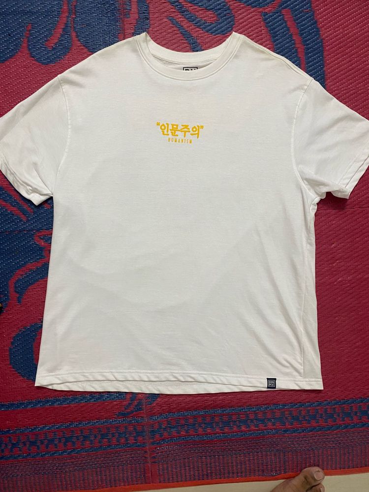 White T-Shirt with Korean Text