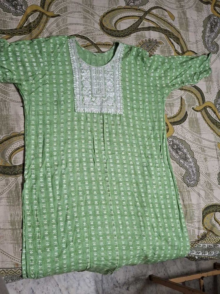 Green Printed Kurti