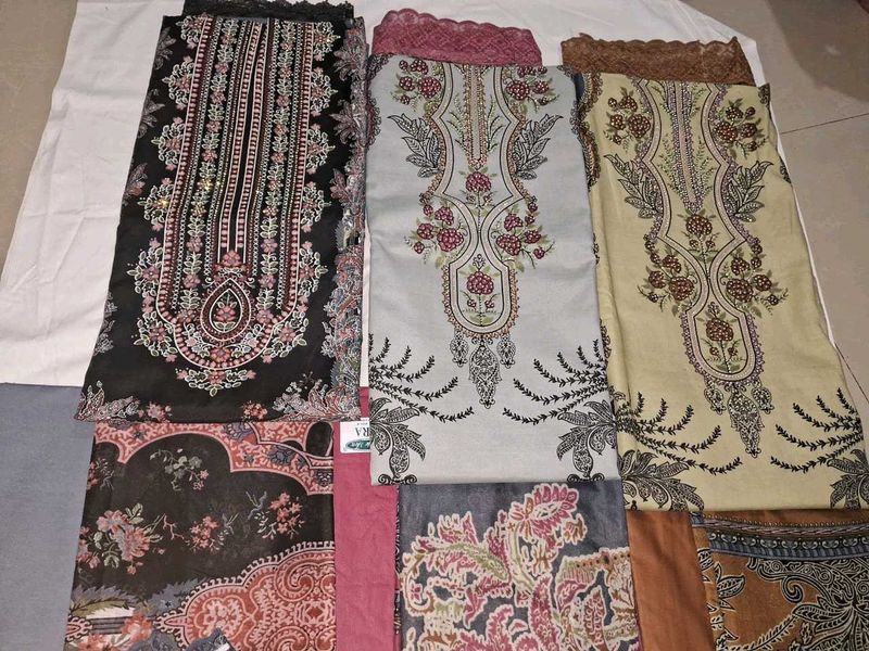 Unstitched 3 Piece Lawn Suits