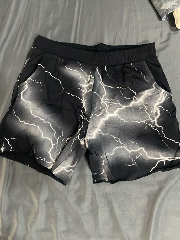 Lightning Bolt Print Shorts