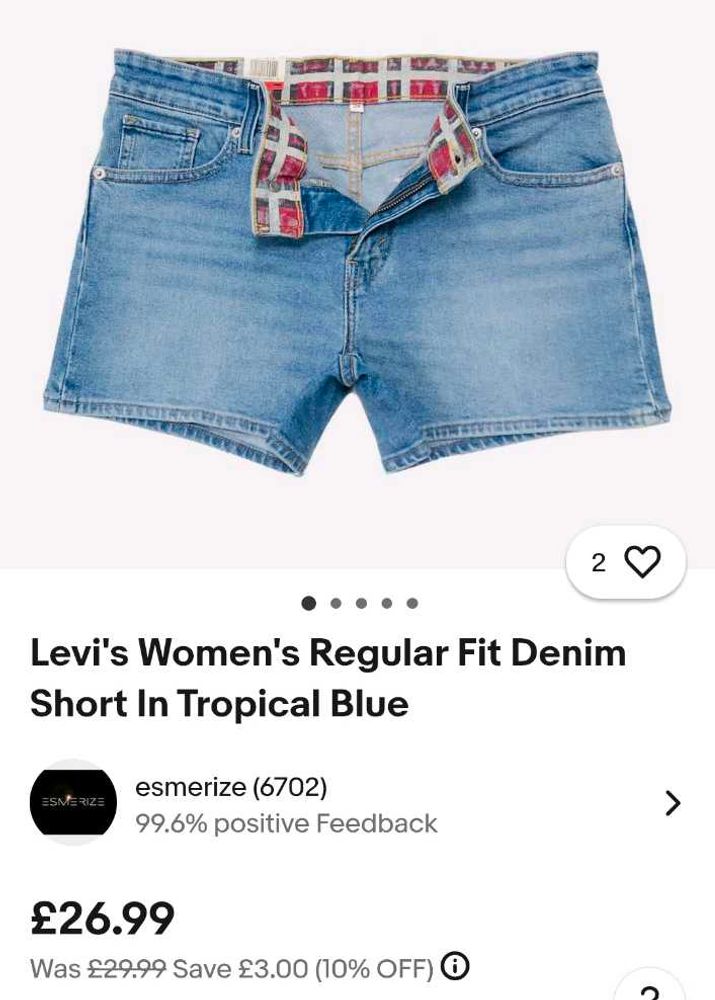 Rare Levi&#39;s Low Waist Hot Pant