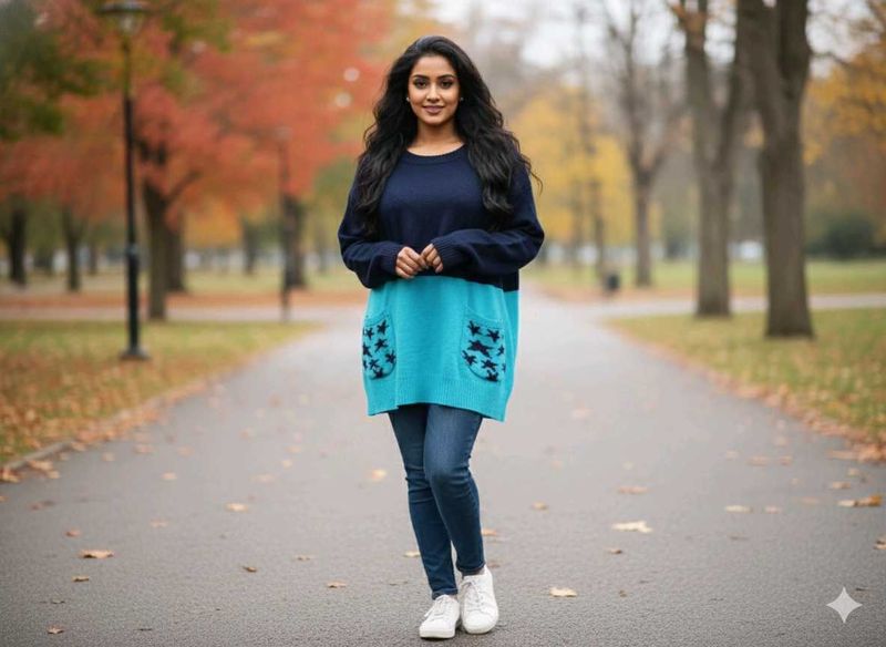 Stylish Color Block Sweater