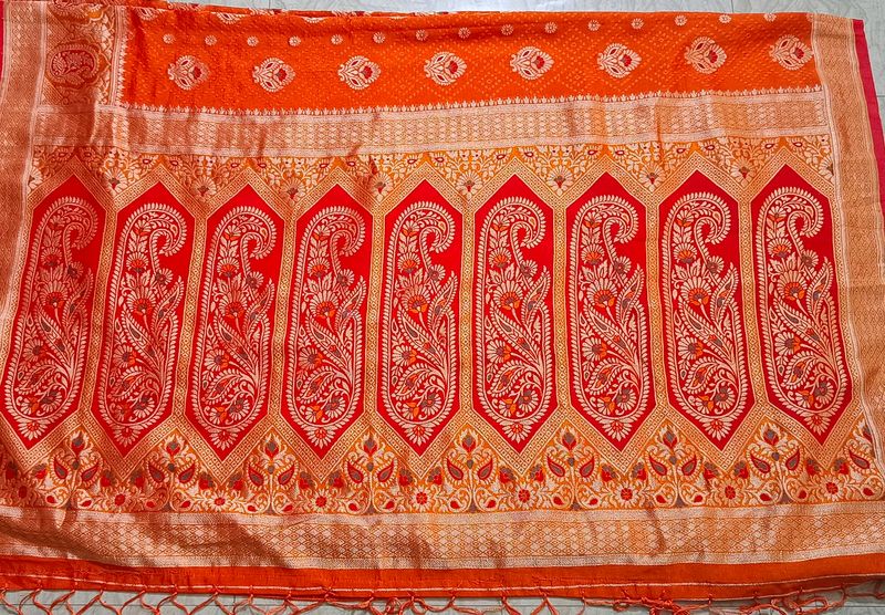 Orange Saree With Blouse
