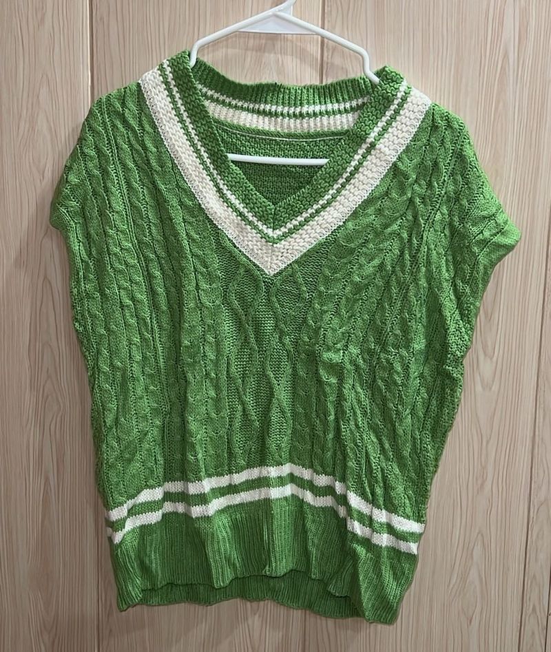 Green Knit Sleeveless Top
