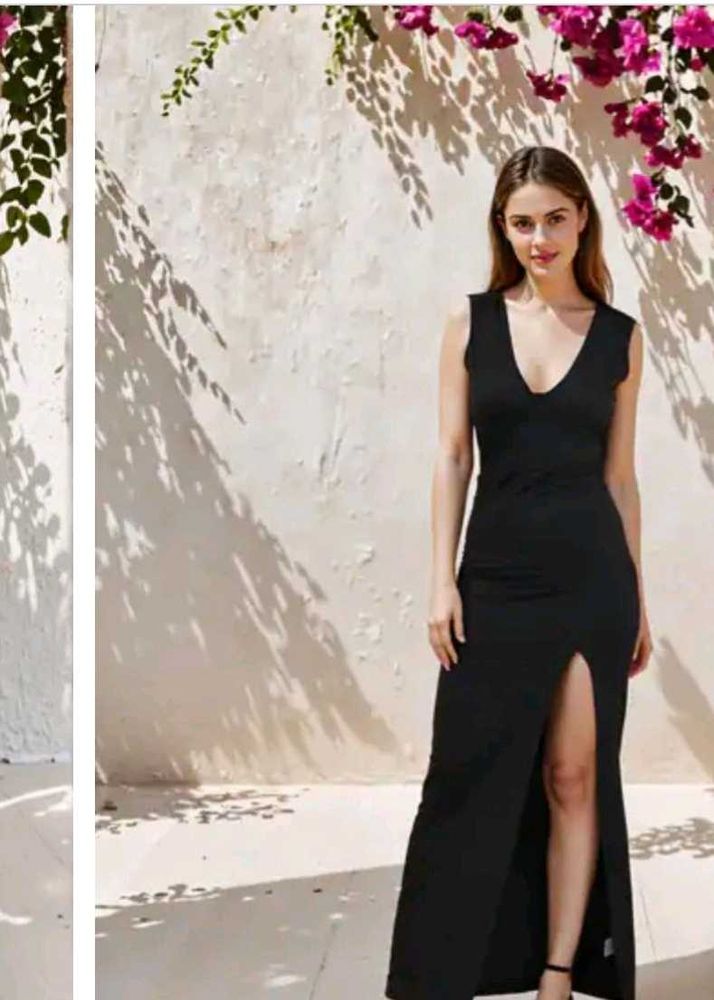 Elegant Black Maxi Dress Price Negotiable