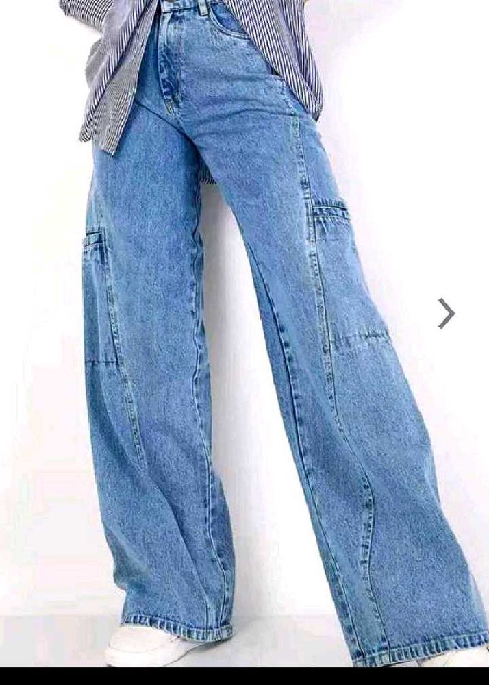 Wide Leg Denim Jeans SARFARAAS
