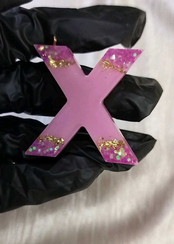 Resin Alphabet Keychain