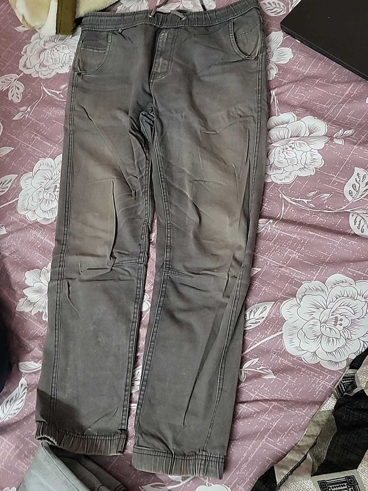 Gray Casual Pants