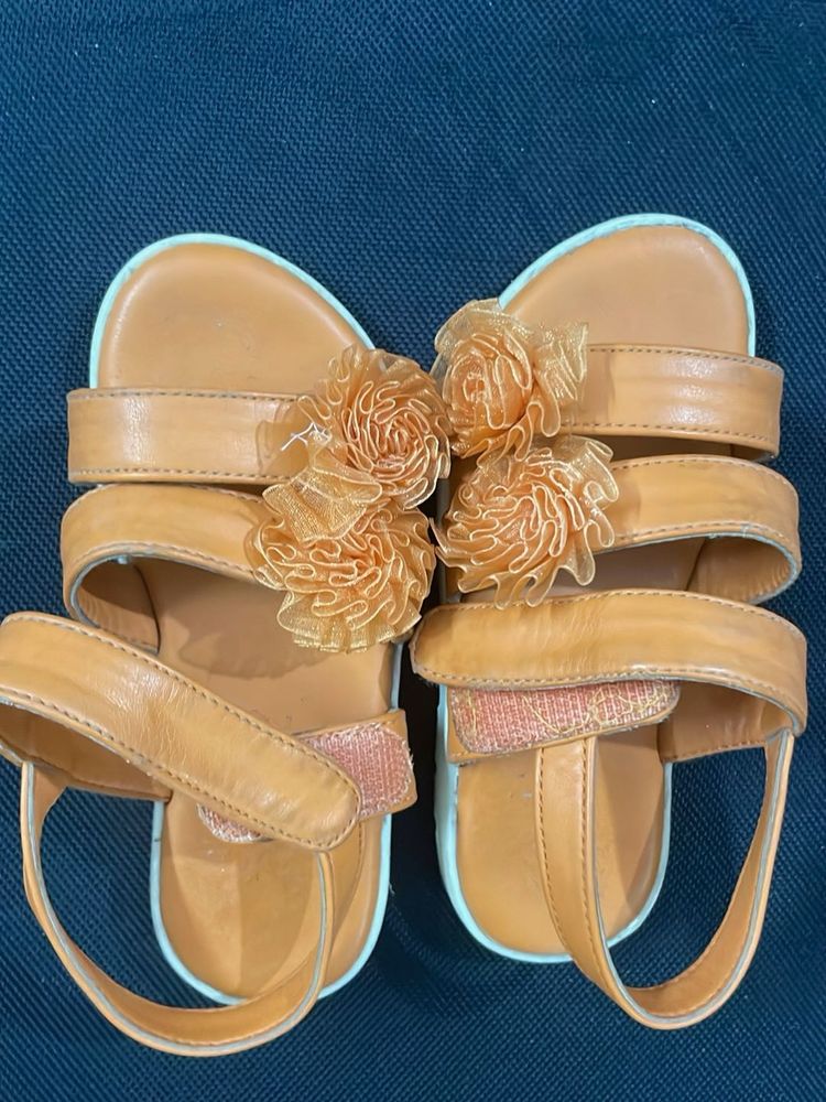 Orange Floral Summer Sandal