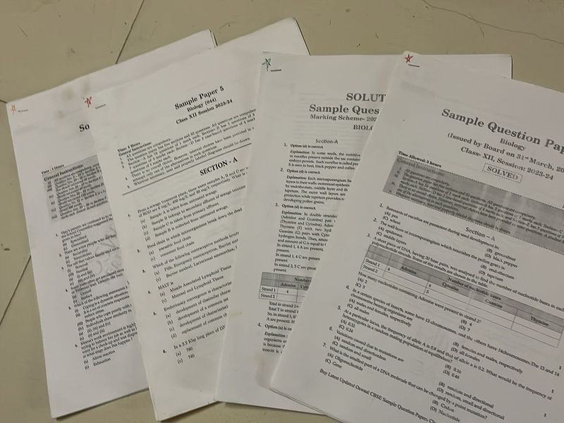 Class XII Biology Sample Papers