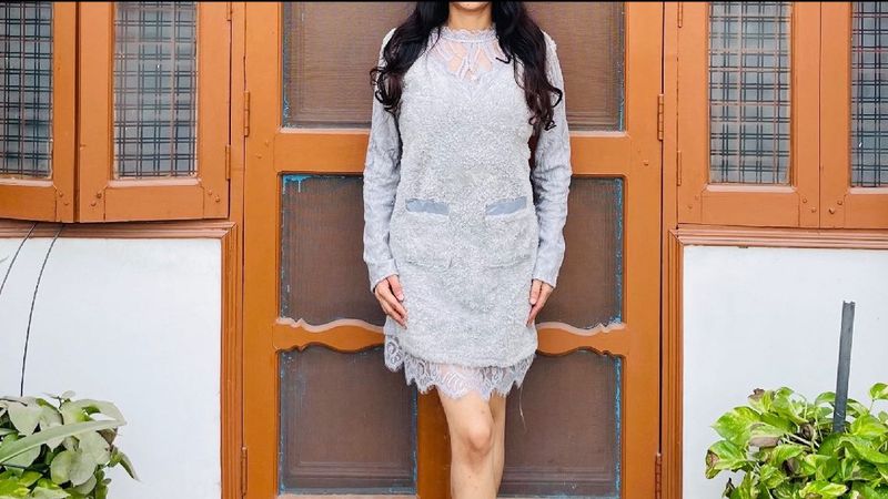 Elegant teddy coat Lace Dress