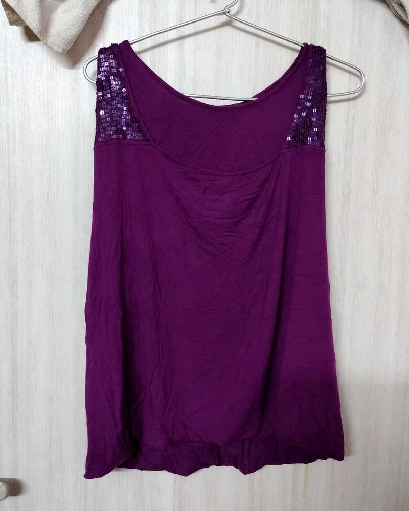 ❗ CLEARANCE ❗ Park Avenue Purple Sequin Top