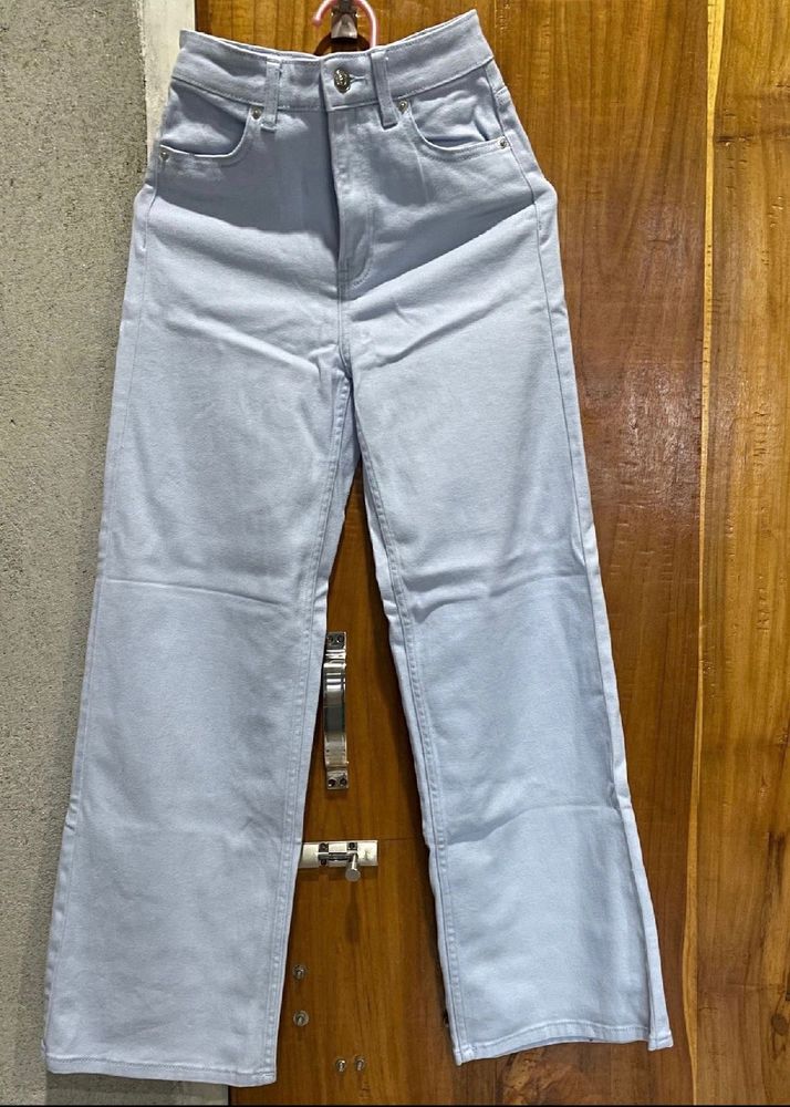 H&amp;m Blue High waist Twill Trouser