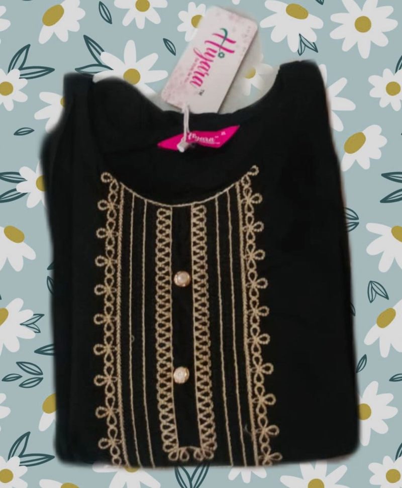 Elegant Black Embroidered Kurti