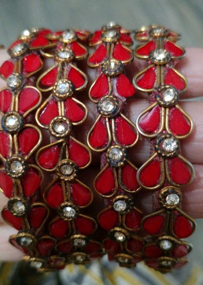 Red &amp; Gold Bangle Set