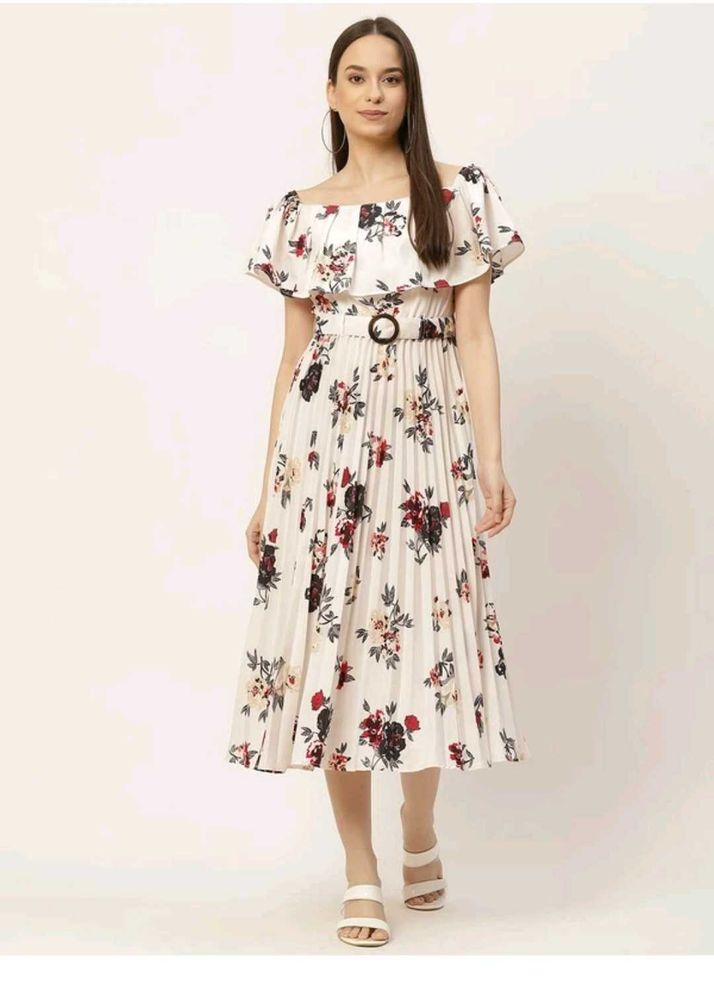 Floral Off-Shoulder Midi Dress