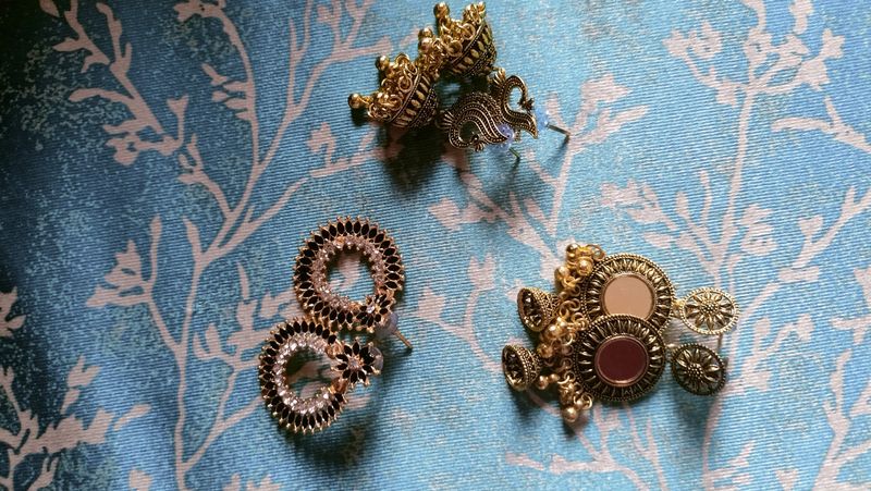 Golden Earrings Combo Of 3