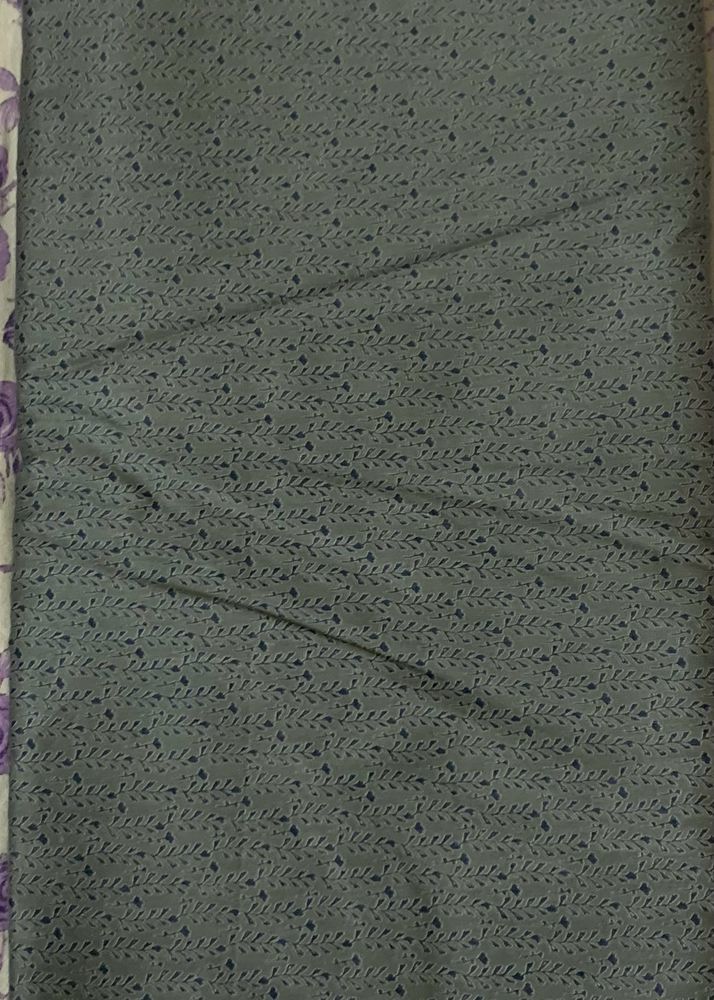 Grey Kurta Set Cloth With Small Blue Floral Prints