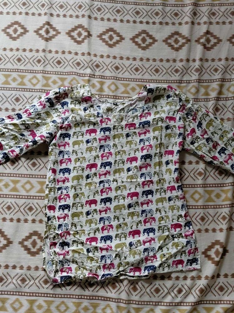 Elephant Print Top For GenZ