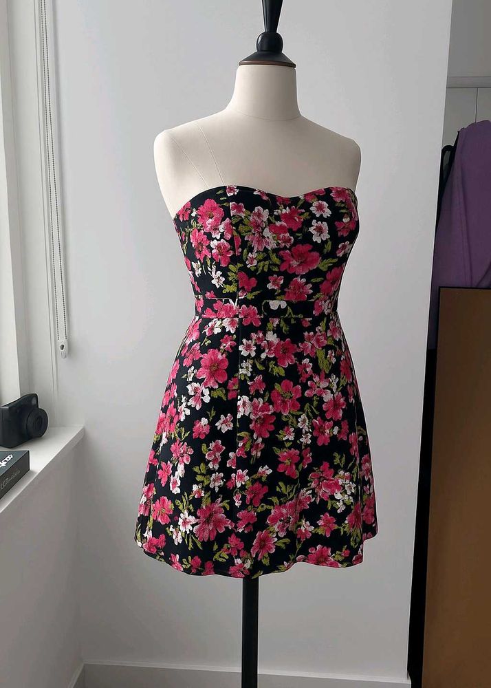 Floral Strapless Mini Dress