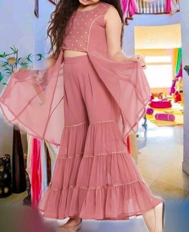 Pink Sharara Set For Girls
