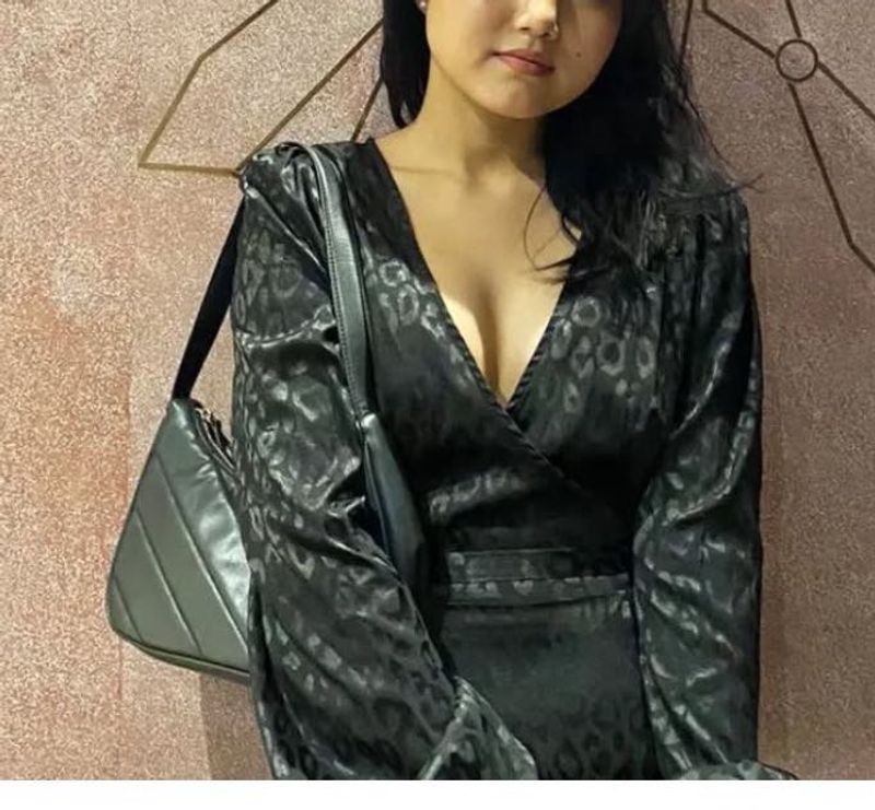 Silky Animal Print Wrap Dress