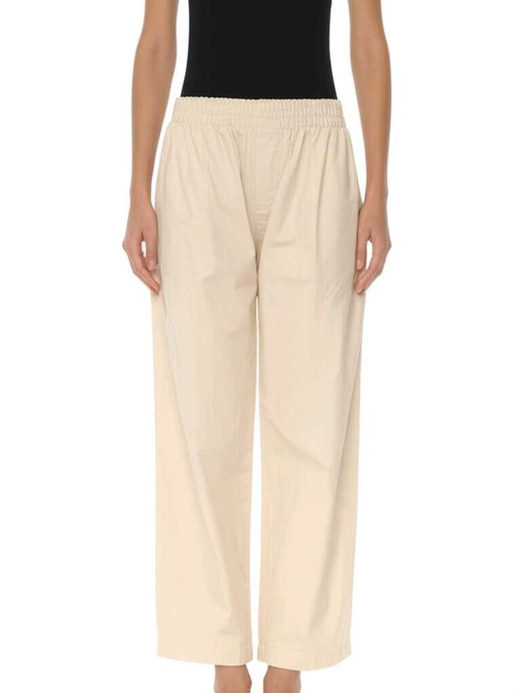 Beige Wide-Leg Lounge Pants