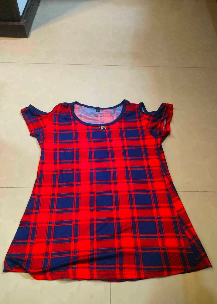 Red &amp; Blue Plaid Top